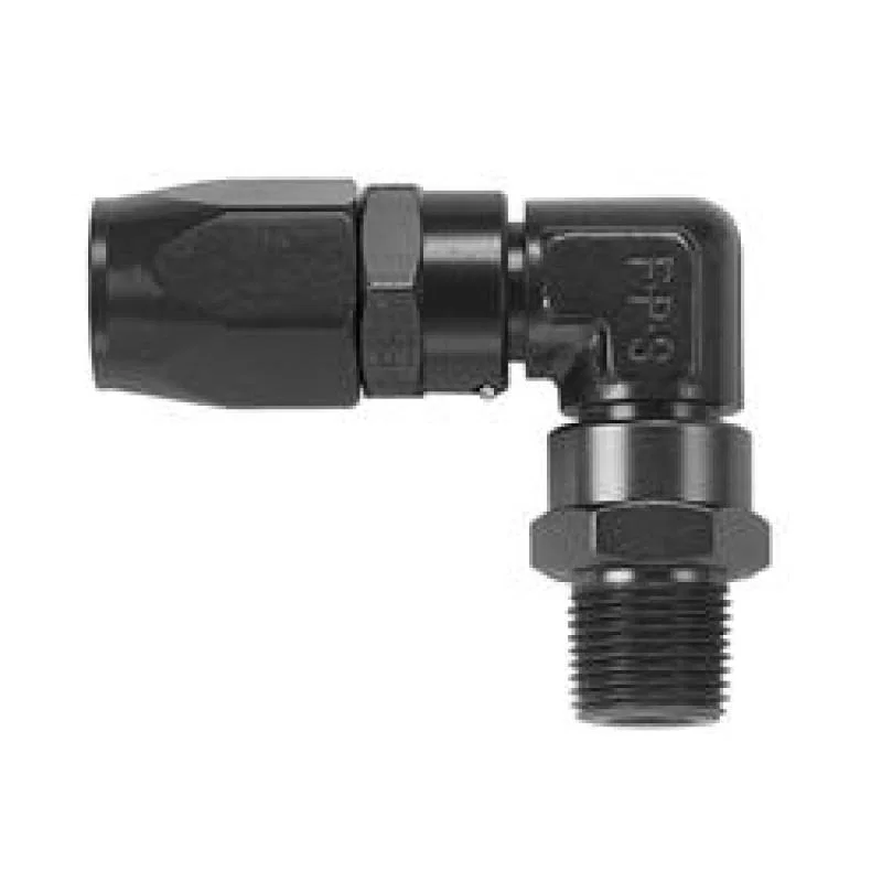 Fragola 189008-BL, 8AN x 90 Degree x 3/4-16 (8) Hose End - Black