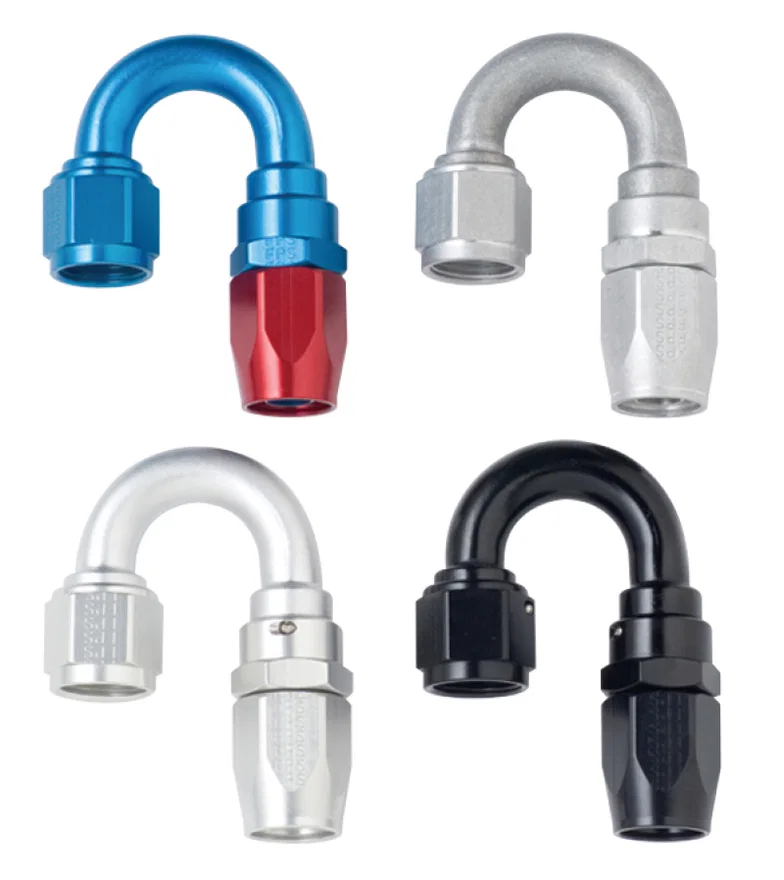 Fragola 118008, 8AN x 180 Degree Power Flow Hose End - Blue/Red