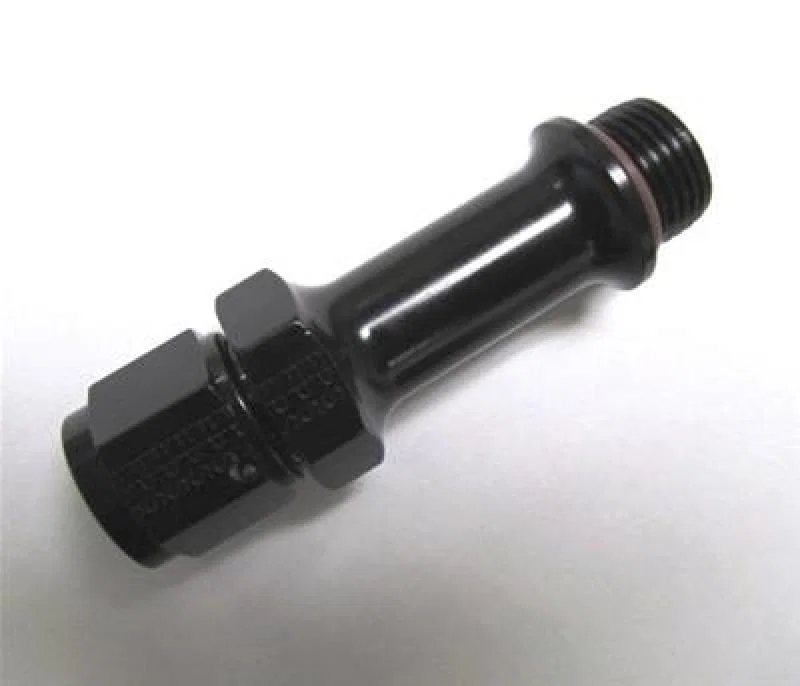 Fragola 491976-BL, 8AN x 7/8-20 Carb Adapter Long 3in - Black