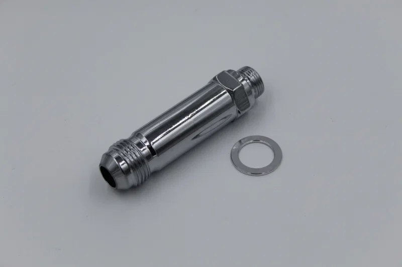 Fragola 491976-CH, 8AN x 7/8-20 Carb Adapter Long 3in - Chrome