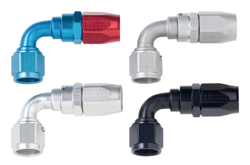 Fragola 109008-BL, 8AN x 90 Degree Power Flow Hose End - Black