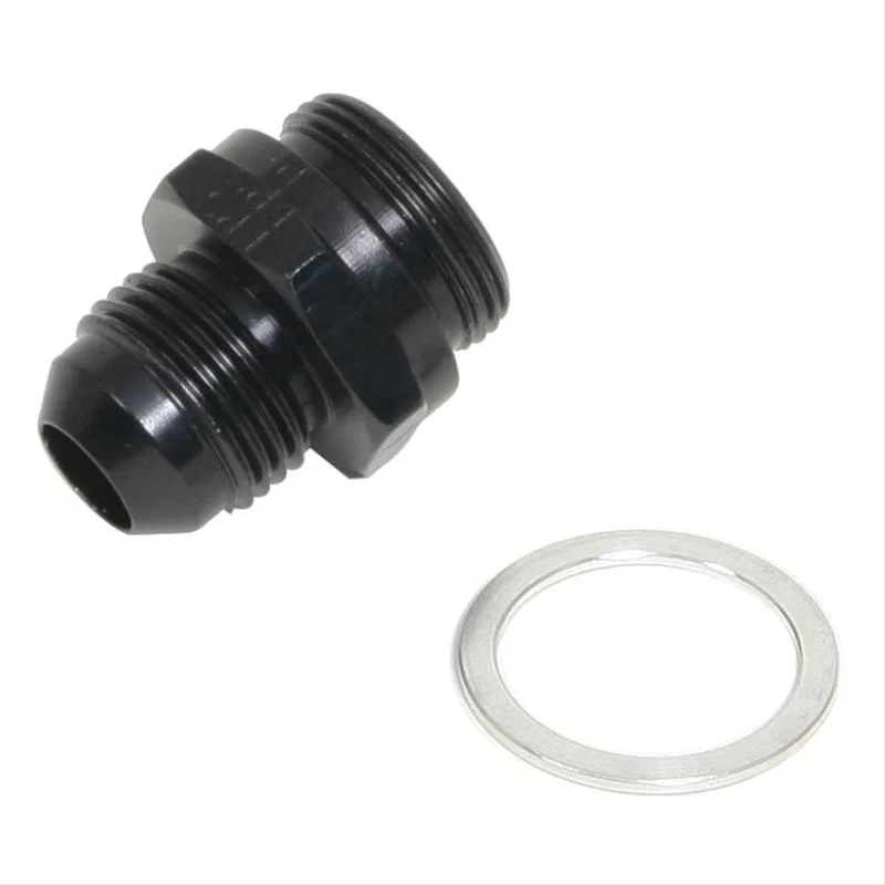 Fragola 491948-BL, 8AN x 7/8-20 Male Adapter-Dual Feed - Black