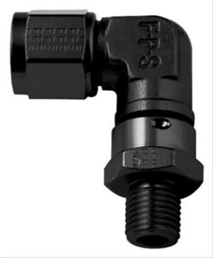 Fragola 499011-BL, 10AN Female Nut x 1 1/16-12 (12) O-Ring 90 Degree Swivel - Black