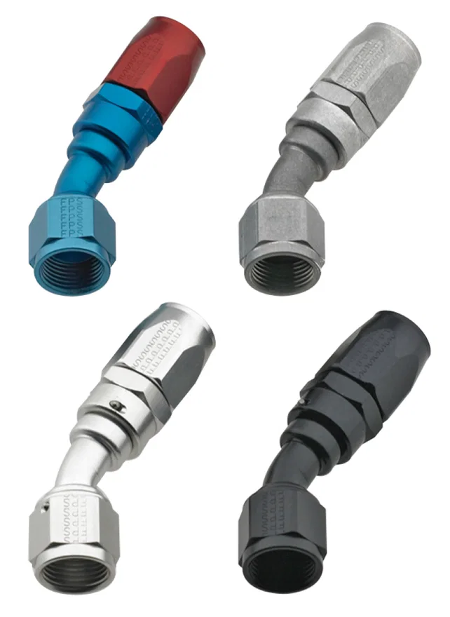Fragola 103008-BL, 8AN x 30 Degree Power Flow Hose End - Black