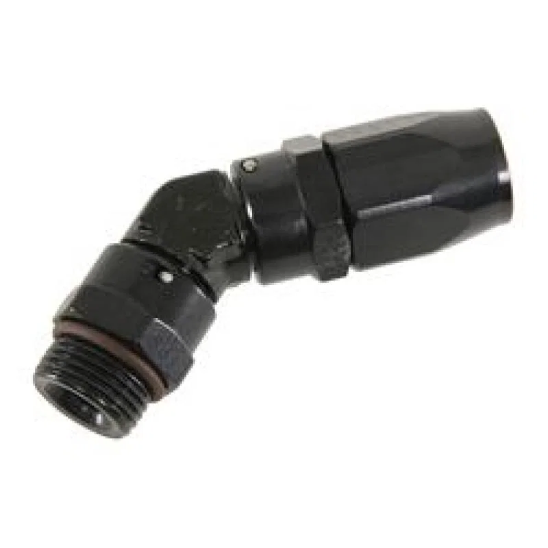 Fragola 184508-BL, 8AN x 45 Degree x 3/4-16 (8) Hose End - Black