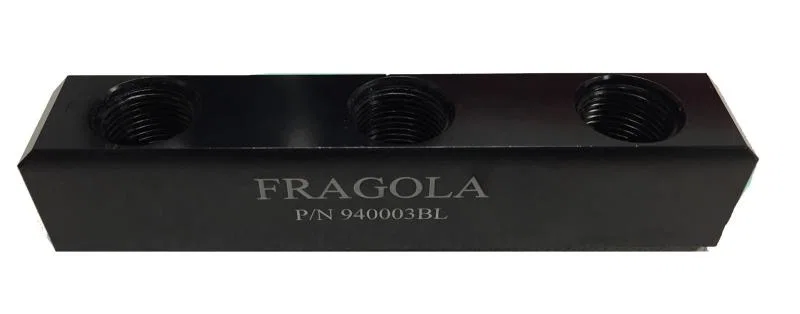 Fragola 940003-BL, 10AN Female Three Port Fuel Pressure Log