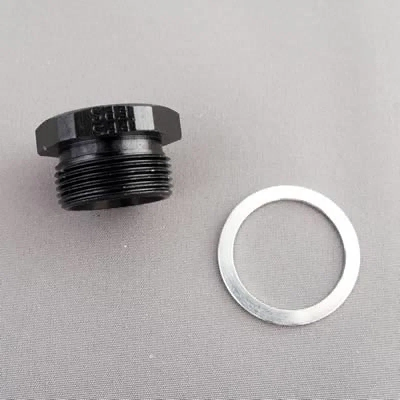 Fragola 491981-BL, 9/16-24 Demon Inlet Plug - Blank - Black