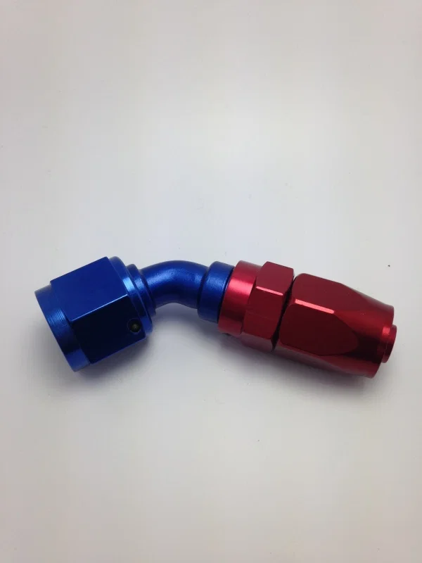 Fragola 224509, 10AN Fem x -8AN Hose 45 Degree Reducing Hose End - Blue/Red