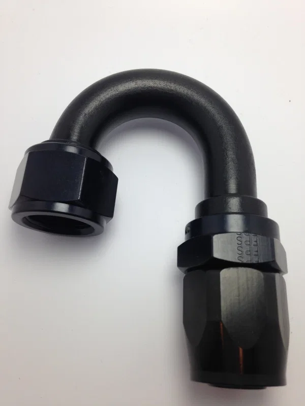 Fragola 231811-BL, 10AN Nut x -12AN Hose Reducing Hose End 180 Degree - Black