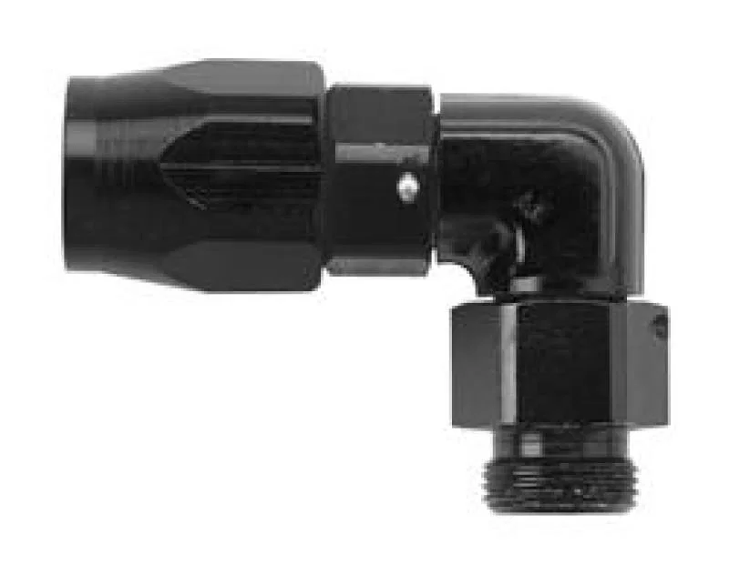 Fragola 199088-BL, 8AN x 90 Degree Hose End x 1/2 NPT - Black