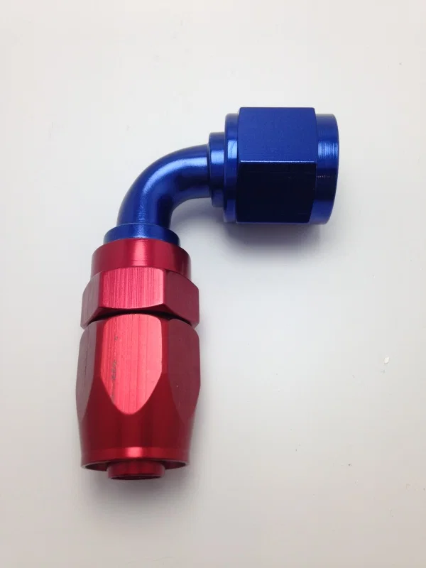 Fragola 229011, 10AN Nut x -12AN Hose 90 Degree Reducing Hose End - Blue/Red