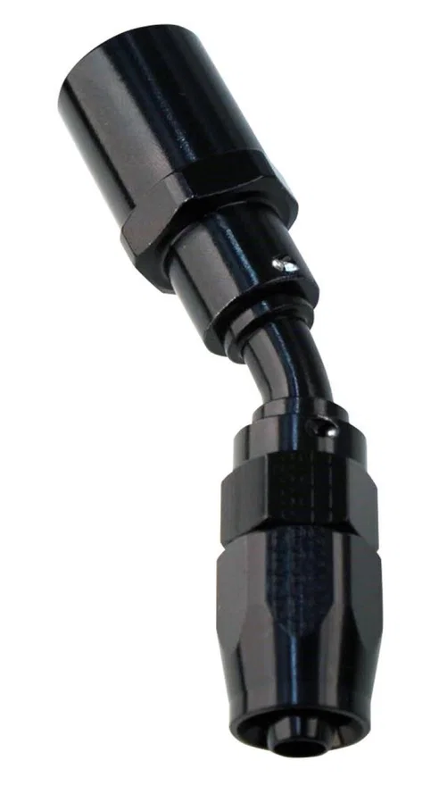 Fragola 224510-BLRAD, 10AN Male Rad. Fitting x 45 Degree Pro-Flow Hose End - Black