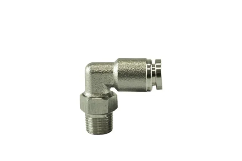 Turbosmart TS-0550-3054, 1/8 NPT to 90 Degree 1/4 Pushloc Stainless Steel