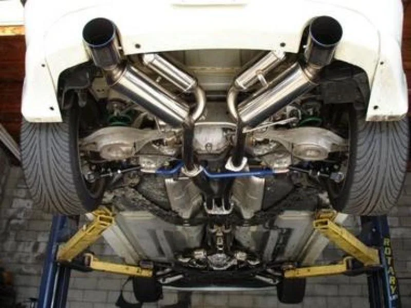 HKS 32009-BN002, 03-07 G35 Dual Hi-Power Ti Tip Catback Exhaust (SUS304 NO COATING) for MG MGA