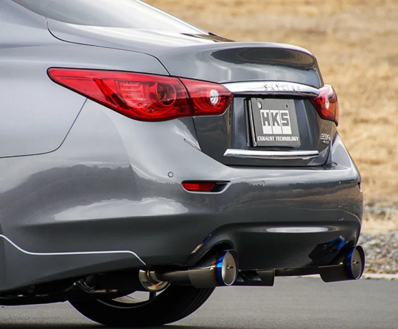 HKS 32009-KN001, Infiniti Q50 Hybrid VQ37 Dual Hi-Power Titanium Tip Catback Exhaust