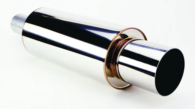 HKS 3106-EX007, Universal SS Hi-Power Muffler (120mm tip / 75mm piping) (SUS304 NO COATING)