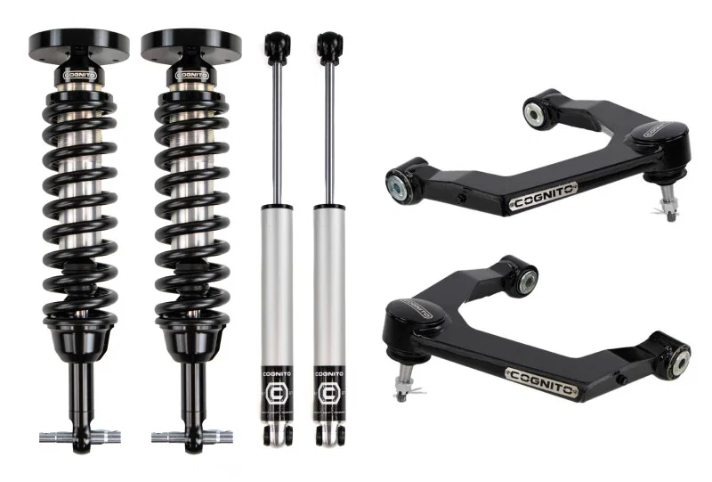Cognito 110-P1404, 2019+ Chevrolet Silverado 1500 1.5-3.5in Perf. Lift Kit w/ 2.0 IFP RR Shocks & SM Series UCA