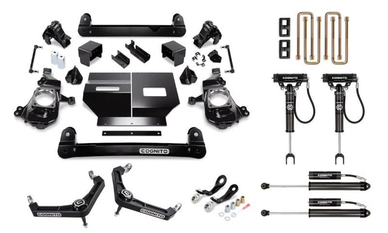 Cognito 110-P1423, 2020+ GM 2500/3500 2WD/4WD 4in Performance Billet UCA Lift Kit w/ Cognito 2.0 RR Shocks