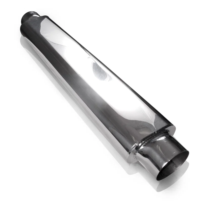 Stainless Works SO222422, Smooth Oval Muffler - 24in Long 2 1/4in ID Inlets Both Ends