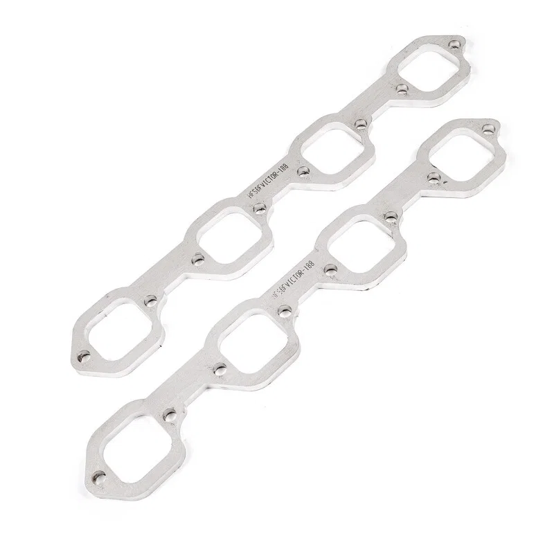 Stainless Works HFSBFVICTOR188, SBF Victor Senior Heads Square Port Header 304SS Exhaust Flanges 1-7/8in Primaries