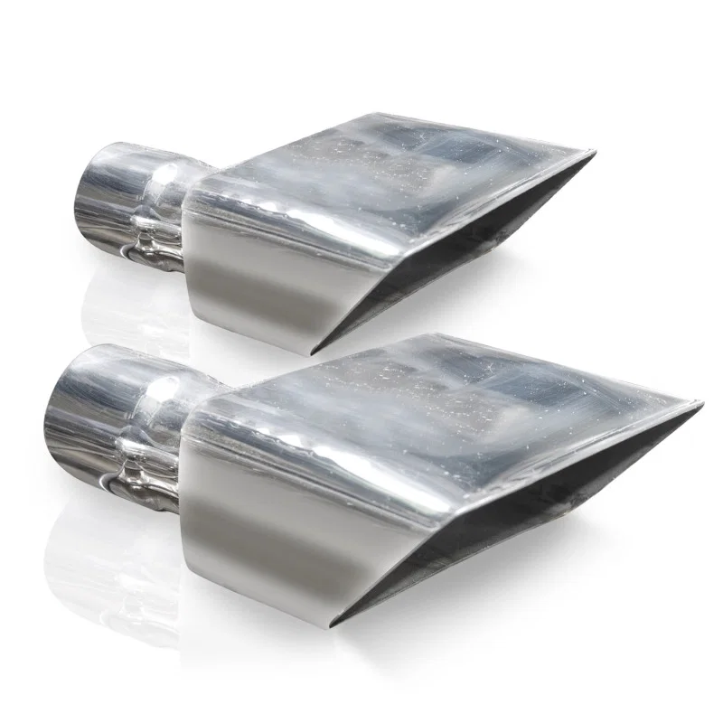 Stainless Works 7010225, Hot Rod Box Exhaust Tips 2.25in Inlet