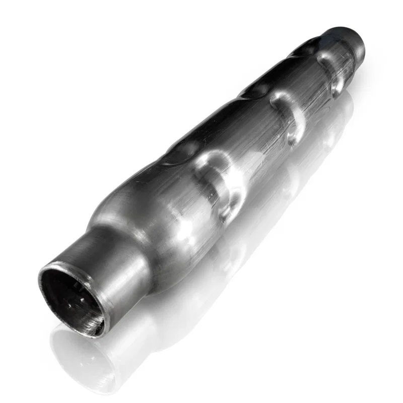 Stainless Works CR225225, 2.25in CHAMBERED ROUND MUFFLER (MILL FINISH)