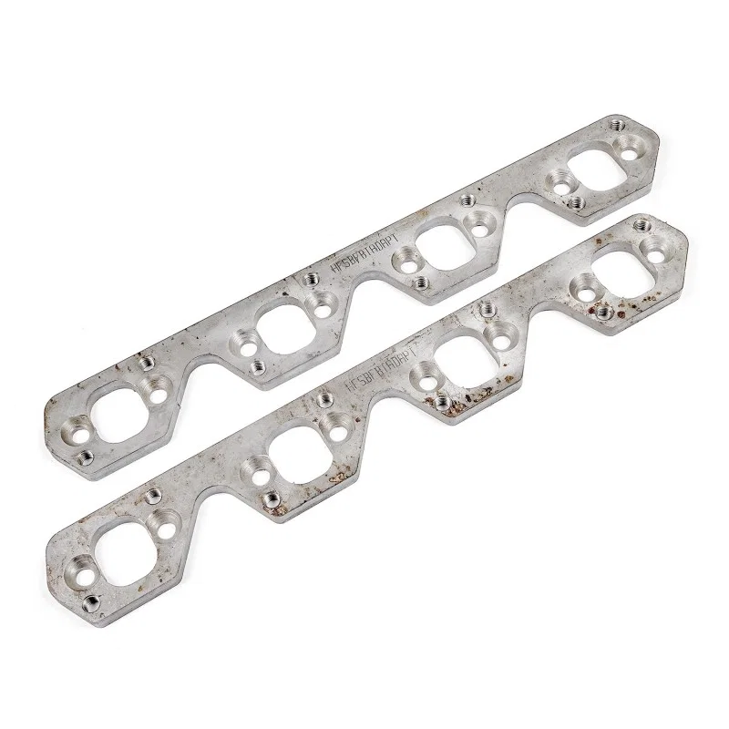 Stainless Works HFSBFBTADAPT, SBF Wide Rectangular Port Header Adapter 304SS Exhaust Flanges 1-7/8in-2in Primaries
