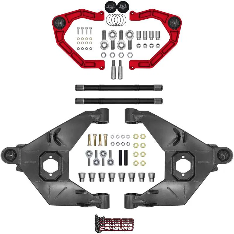 Camburg CAM-110243-KX-RED, 21-25 Ford Bronco Trail Series L/T Kit w/ Axles (BILLET XJ UCA) (RED)