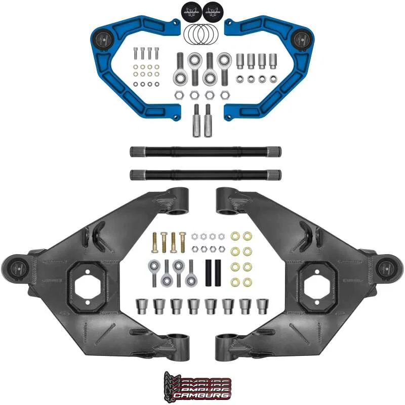 Camburg CAM-110243-KX-BLU, 21-25 Ford Bronco Trail Series Long Travel Kit w/ Billet XJ UCA - King Blue