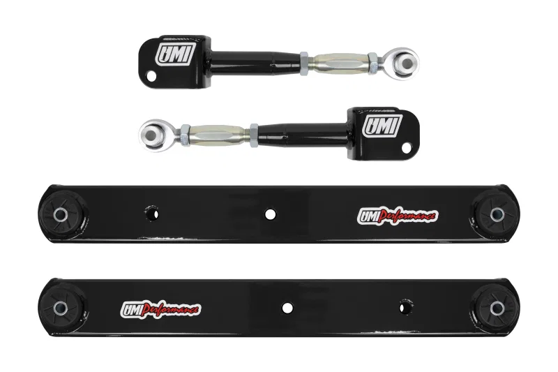 UMI Performance 402119-B, 64-67 GM A-Body Rear Control Arm Kit Fully Boxed Lowers Adjustable Uppers