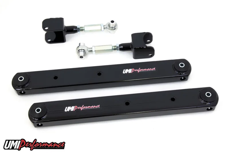 UMI Performance 302117-B, 78-88 GM G-Body Rear Control Arm Kit Fully Boxed Lowers Adjustable Uppers