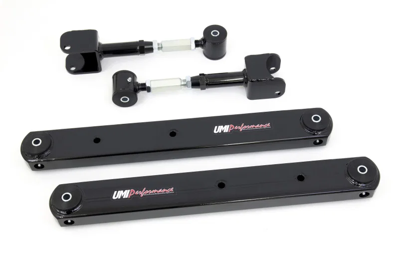 UMI Performance 402126-B, 64-67 GM A-Body Rear Control Arm Kit Fully Boxed Lowers Adjustable Uppers