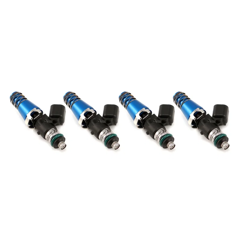 Injector Dynamics 1300.60.11.14.4, 1340cc Injectors - 60mm Length - 11mm Blue Top - 14mm Lower O-Ring (Set of 4)