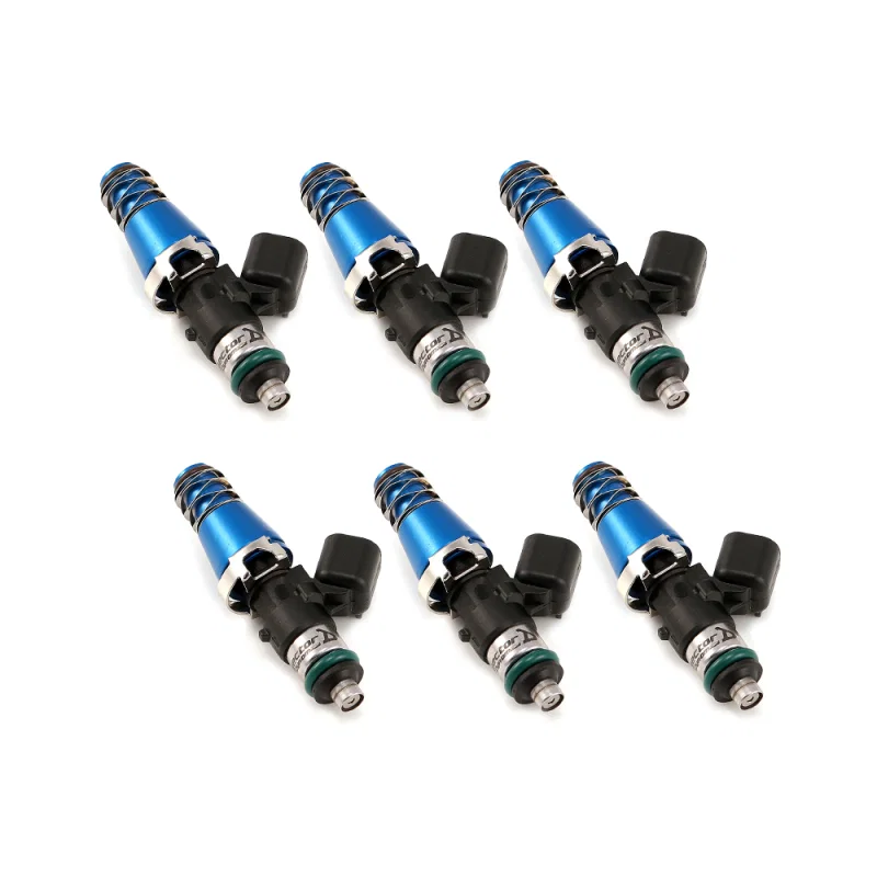 Injector Dynamics 1300.60.11.14.6, 1340cc Injectors - 60mm Length - 11mm Blue Top - 14mm Lower O-Ring (Set of 6)