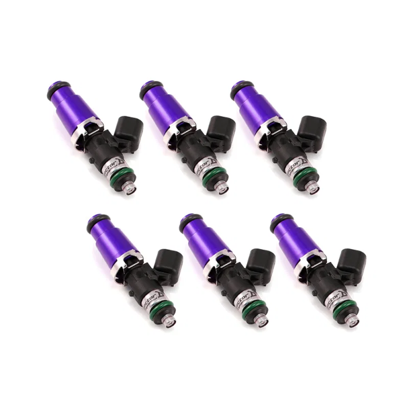 Injector Dynamics 1300.60.14.14.6, 1340cc Injectors - 60mm Length - 14mm Purple Top - 14mm Lower O-Ring (Set of 6)