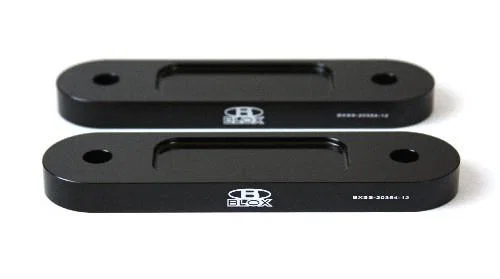 BLOX Racing BXSS-20354-12-BK, Honda S2000 Racing Front 12mm Thin Spacer Bump Steer Kit - Black (Lowered 1in and more)