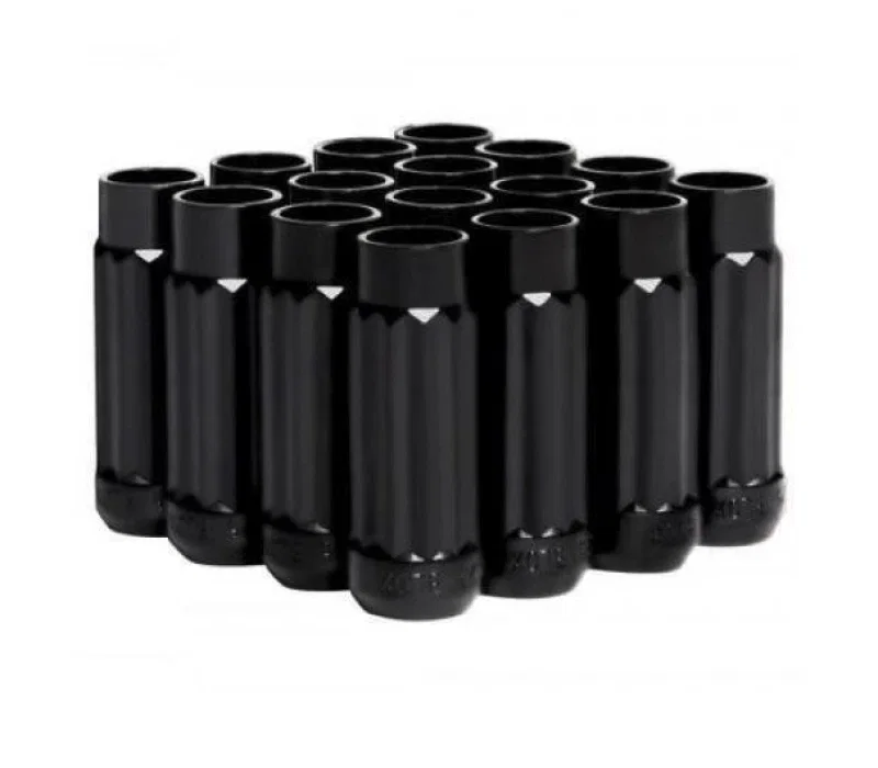 BLOX Racing BXAC-00144-BK, 12-Sided P17 Tuner Lug Nuts 12x1.25 - Black Steel - Set of 16