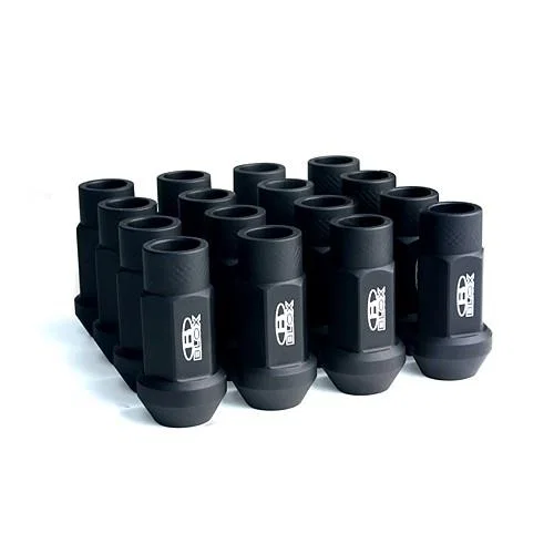 BLOX Racing BXAC-00106-SSFB, Street Series Forged Lug Nuts - Flat Black 12 x 1.25mm - Set of 16