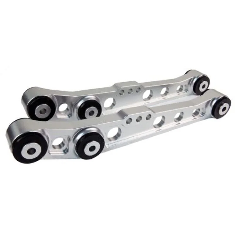 BLOX Racing BXSS-21204-RAW-V2, V2 Billet Rear Lower Control Arms Poly Bushings 96-00 Honda Civic - Raw