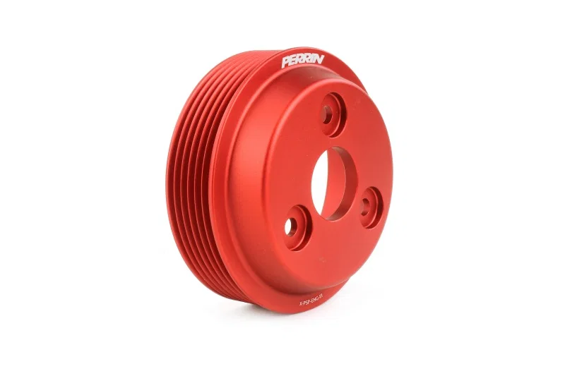 Perrin Performance PSP-ENG-112RD, 22-26 Subaru WRX / 21-25 Crosstrek / 20-25 LGT/OBXT/FXT Lightweight Water Pump Pulley - Red