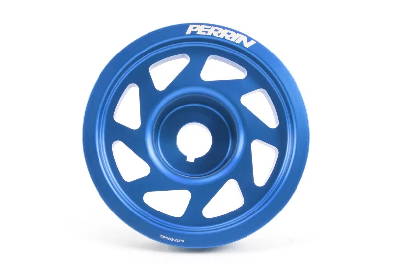 Perrin Performance PSP-ENG-102BL, 93-14 Subaru Impreza (Incl. 02-14 WRX) / 04-21 STI (w/o AC) Lightened Crank Pulley - Blue