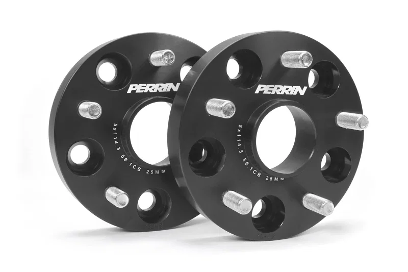Perrin Performance PSP-WHL-025BK, Subaru 25mm Wheel Spacers 5x114.3 BP w/56mm Hub - Black
