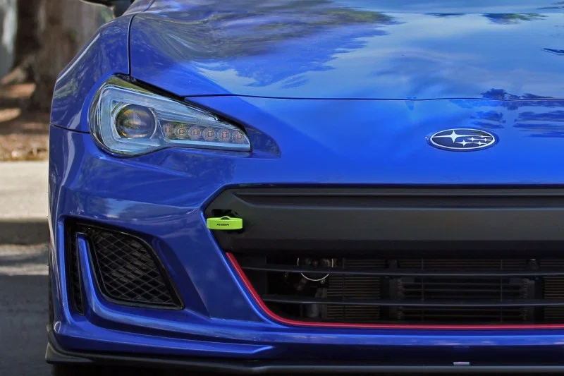 Perrin Performance PSP-BDY-235NY, 18-21 Subaru WRX & STI / 13-25 BRZ / 17-20 Toyota 86 Tow Hook Kit (Front) - Neon Yellow