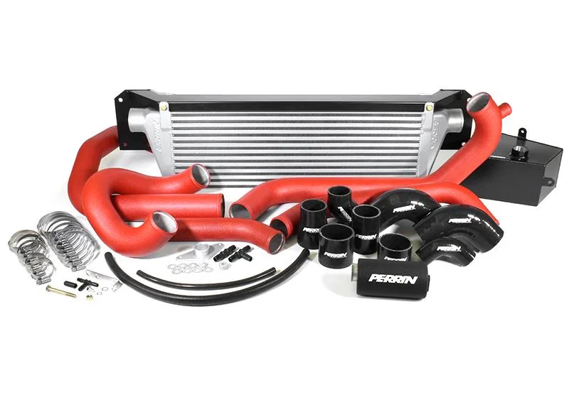 Perrin Performance PSP-ITR-438-2RD/BK, 15-21 Subaru STI Front Mount Intercooler Boost Tubes + Hardware - Red Tubes