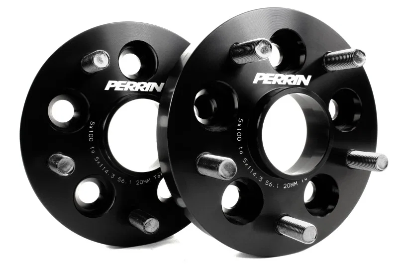 Perrin Performance PSP-WHL-220BK, Subaru/Toyota/Scion 20mm Wheel Adapter (Bolt-On Type) 5x100 to 5x114.3 w/56mm Hub - Pair