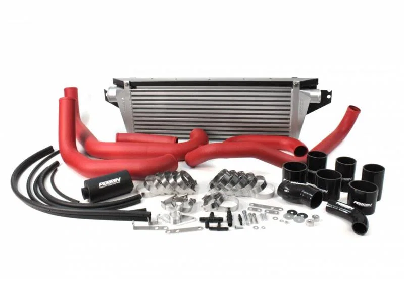 Perrin Performance PSP-ITR-400-2RD/BK, 02-07 Subaru WRX/STi Front Mount Intercooler Boost Tubes + Hardware w/Red Tubes