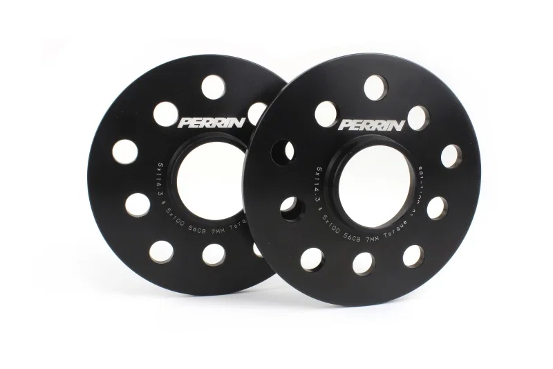 Perrin Performance PSP-WHL-107BK, Subaru/Toyota/Scion 7mm Wheel Spacers (Slip-On Style With Studs) 5x114.3/5x100 56mm CB - Pair