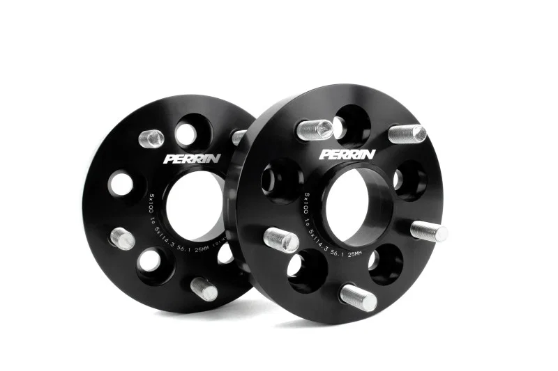 Perrin Performance PSP-WHL-226BK, Subaru/Toyota/Scion 25mm Wheel Adapter (Bolt-On Type) 5x100 to 5x114.3 w/56mm Hub - Pair