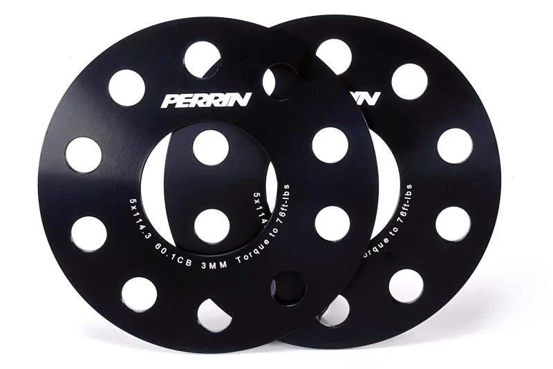 Perrin Performance PTP-WHL-103BK, 23-26 Toyota GR Corolla 60.1mm CB / 5x114.3 BP Wheel Spacers - 3mm