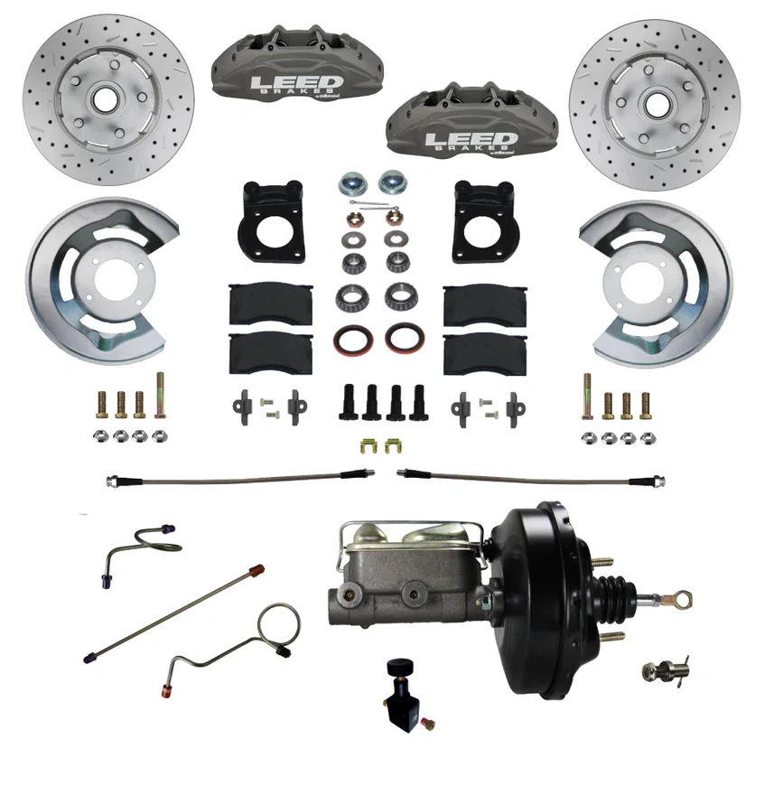 Leed Brakes FC0008-W405X, Power Front Kit with Drilled Rotors and Anodized Calipers